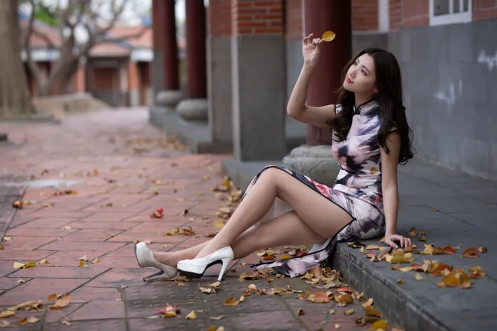 [Mzsock] NO.071 Zhang Lunzhen cheongsam, high heels and beautiful legs, outdoor shot street photography#[52P]-46