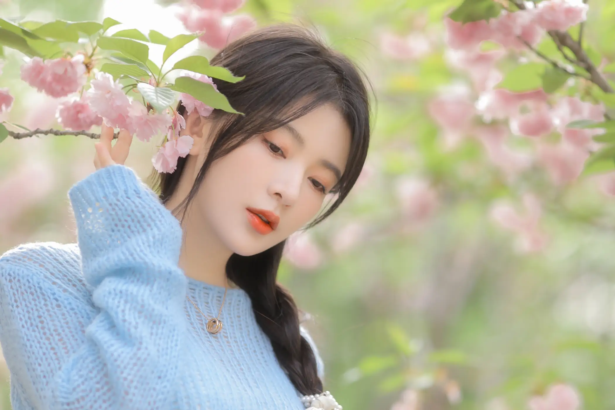 [YITUYU] 2022.06.22 Vol.1252 – Pink Blue Evening Cherry Blossoms Yang Yimo#[29P]-13